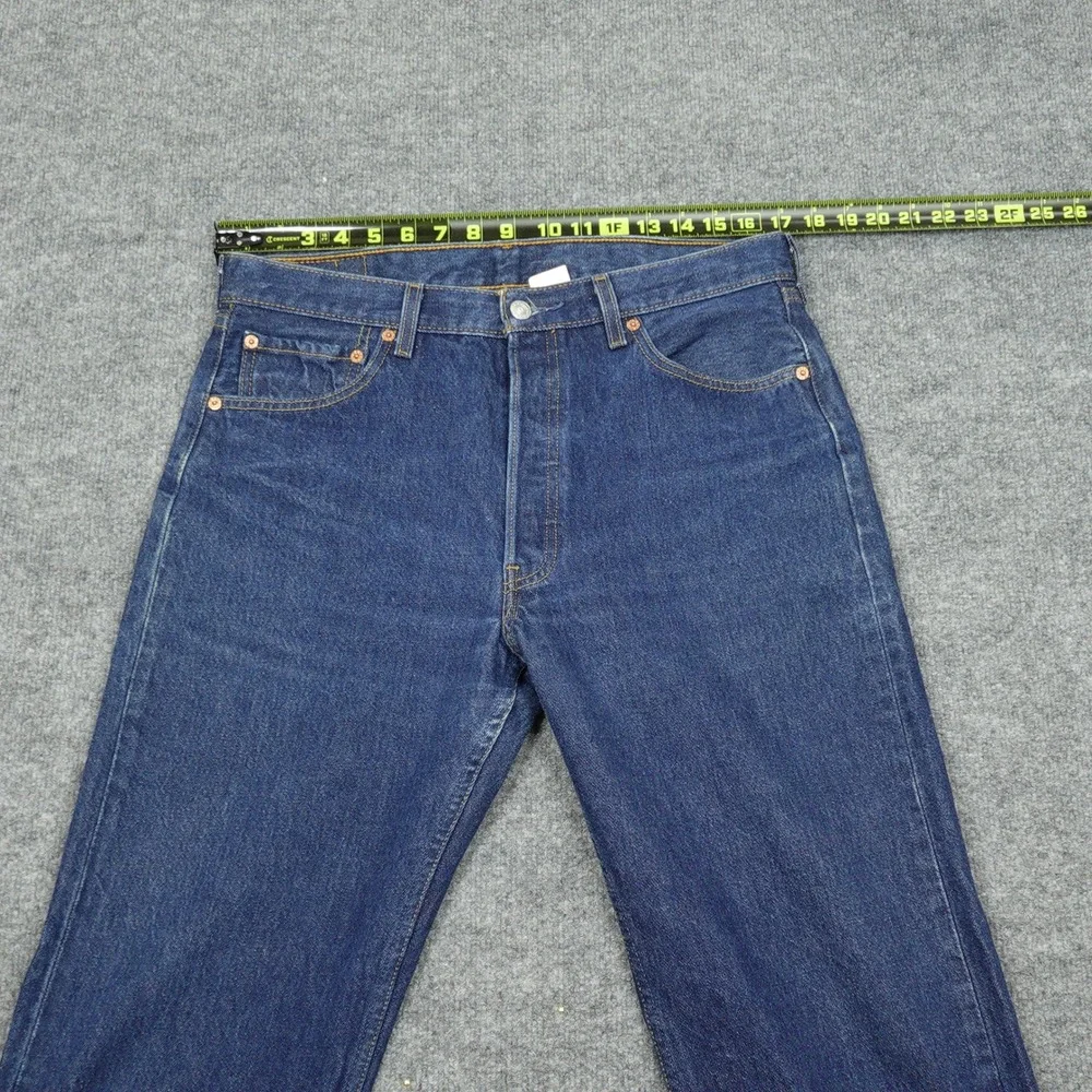 Vintage Levi's 501 Jeans Mens 34x36 Blue Straight Leg Button Fly Dark Wash Denim